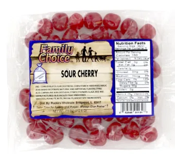 Family Choice 1131 Sour Candy, Cherry Flavor, 8 oz