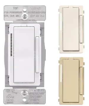 EATON WFD30-C2-SP-L Smart Dimmer Switch, 1 -Pole, 3 -Way, 120 VAC, 60 Hz, Wi-Fi, Light Almond/Ivory/