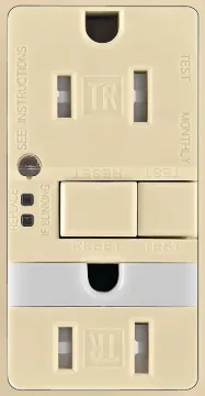 Eaton Wiring Devices TRSGFNL15V-K GFCI and Nightlight, 2 -Pole, 15 A, 125 V, Back, Side Wiring, NEMA