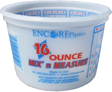 ENCORE Plastics 300352 Mixing Container, 16 oz Capacity, Plastic
