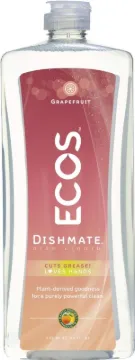 ECOS 9722/6 Dishwashing Liquid, 25 oz, Gel, Grape, Clear/Light Yellow