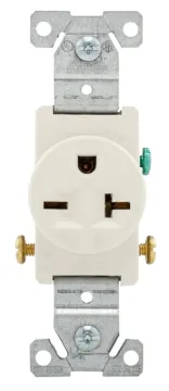 Eaton Wiring Devices 1876LA Single Receptacle, 2 -Pole, 250 V, 20 A, Side Wiring, NEMA: NEMA 6-20R,