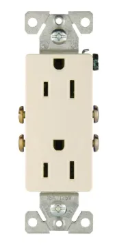 Eaton Wiring Devices 1107LA-BOX Duplex Receptacle, 2 -Pole, 15 A, 125 V, Back, Side Wiring, NEMA: 5-