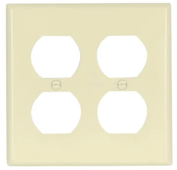 Eaton Wiring Devices 2150LA-BOX Receptacle Wallplate, 4-1/2 in L, 4-9/16 in W, 2 -Gang, Thermoset, L
