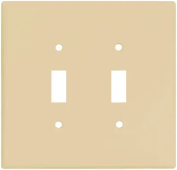 Eaton Wiring Devices 2149V-BOX Wallplate, 5-1/4 in L, 5.31 in W, 2 -Gang, Thermoset, Ivory