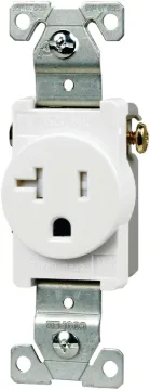 Eaton Wiring Devices TR1877W-BXSP Single Receptacle, 2 -Pole, 125 V, 20 A, Side Wiring, NEMA: NEMA 5