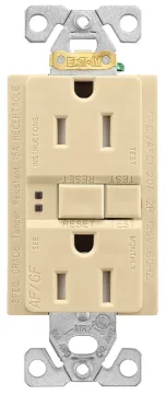 Eaton Wiring Devices TRAFGF15V-K-L Duplex Receptacle Wallplate, 2 -Pole, 15 A, 125 V, Back, Side Wir