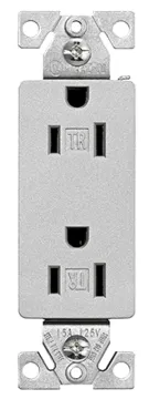 Eaton Wiring Devices TR1107SG-SP-L Duplex Receptacle, 2 -Pole, 15 A, 125 V, Push-in, Side Wiring, NE