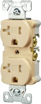 Eaton Wiring Devices TWRBR20V Duplex Receptacle, 2 -Pole, 20 A, 125 V, Back, Side Wiring, NEMA: 5-20