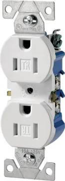 Eaton Wiring Devices TR270W Duplex Receptacle, 2 -Pole, 15 A, 125 V, Push, Side Wiring, NEMA: 5-15R,