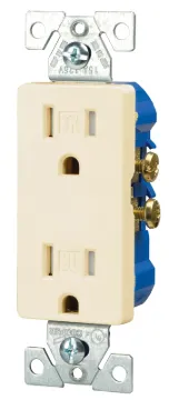Eaton Wiring Devices TR1107LA-BOX Duplex Receptacle, 2 -Pole, 15 A, 125 V, Push-in, Side Wiring, NEM
