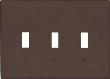 Eaton Wiring Devices PJ3B Wallplate, 4-7/8 in L, 6.37 in W, 3 -Gang, Polycarbonate, Brown, High-Glos