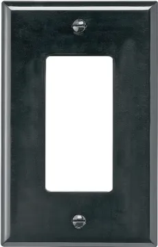 Eaton Wiring Devices PJ26BK Wallplate, 4-7/8 in L, 3-1/8 in W, 1 -Gang, Polycarbonate, Black, High-G