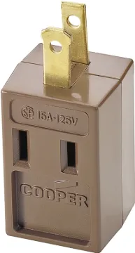 Eaton Wiring Devices 4400B-BOX Outlet Tap, 2 -Pole, 15 A, 125 V, 3 -Outlet, NEMA: NEMA 1-15R, Brown