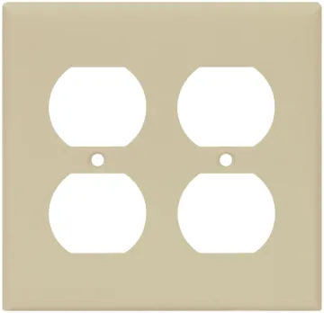 Eaton Wiring Devices 2150V-BOX Receptacle Wallplate, 4-1/2 in L, 4-9/16 in W, 2 -Gang, Thermoset, Iv