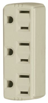Eaton Wiring Devices 1147V-BOX Outlet Adapter, 2 -Pole, 15 A, 125 V, 3 -Outlet, NEMA: NEMA 5-15R, Iv