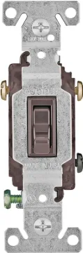 Eaton Wiring Devices 1303-7B-BOX Toggle Switch, 15 A, 120 V, Polycarbonate Housing Material, Brown