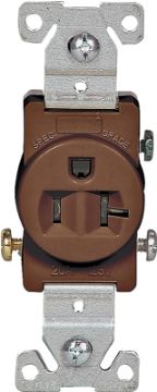 Eaton Wiring Devices 1877B-BOX Single Receptacle, 2 -Pole, 125 V, 20 A, Side Wiring, NEMA: NEMA 5-20