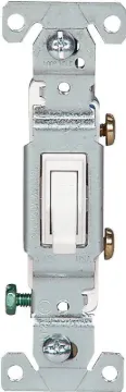 Eaton Wiring Devices C1301-7W Toggle Switch, 15 A, 120 V, Push-In Terminal, 5-20R, Polycarbonate Hou