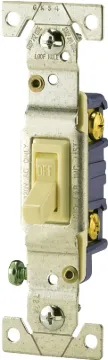 Eaton Wiring Devices C1301-7V Toggle Switch, 15 A, 120 V, Push-In Terminal, 5-20R, Polycarbonate Hou