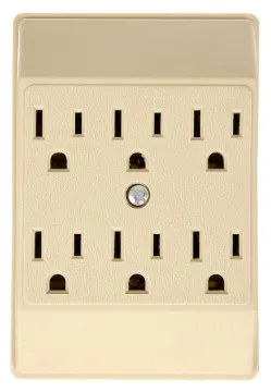 Eaton Wiring Devices C1146V Outlet Adapter, 2 -Pole, 15 A, 125 V, 6 -Outlet, NEMA: NEMA 5-15R, Ivory