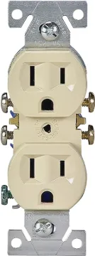 Eaton Wiring Devices C270V Duplex Receptacle, 2 -Pole, 15 A, 125 V, Push-in, Side Wiring, NEMA: 5-15
