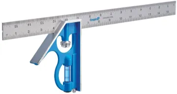 Empire True Blue Series E280 Combination Square, 16 in L Blade, SAE Graduation, Stainless Steel Blad