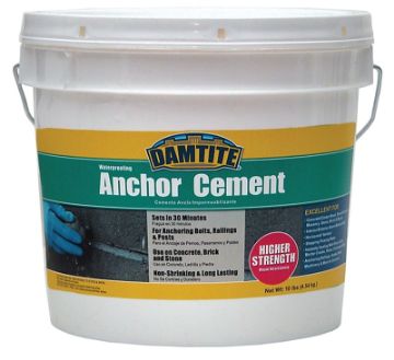 DAMTITE 08122/08121 Anchoring Cement, Powder, Gray, 48 hr Curing, 10 lb Pail