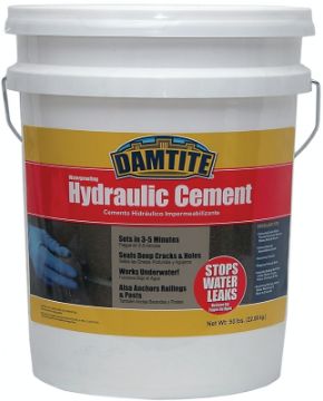 DAMTITE 07502 Hydraulic Cement, Gray, Powder, 50 lb Pail