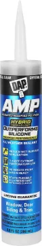 DAP AMP 7079800761 Advanced Sealant Caulk, Clear, 30 to 60 min Curing, 0 to 140 deg F, 9 oz Cartridg