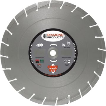 DIAMOND PRODUCTS 50537 Blade, 14 in Dia, 1 in Arbor, Sintered Rim
