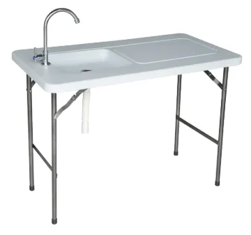 Diamondback Multi-Use Outdoor Table, 44 in OAW, 23 in OAD, 32-1/2 in OAH, Steel Frame, Plastic Table