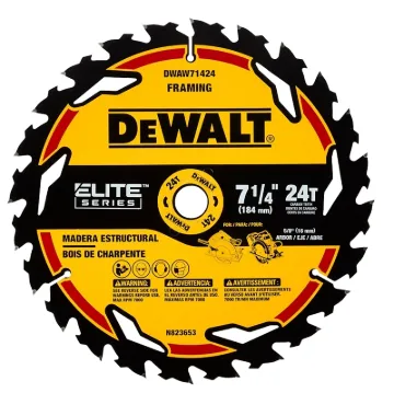 DeWALT ELITE Series DWAW71424B10 Circular Saw Blade, 7-1/4 in Dia, 5/8 in Arbor, 24-Teeth
