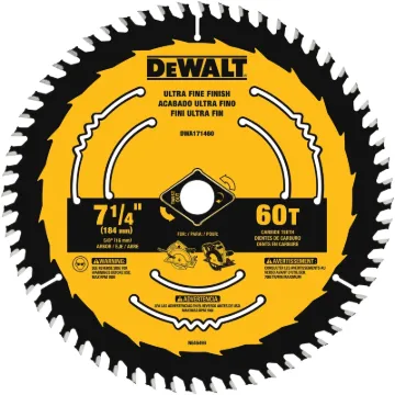 DeWALT DWA171460 Circular Saw Blade, 7-1/4 in Dia, 5/8 in Arbor, 60-Teeth, Tungsten Carbide Cutting