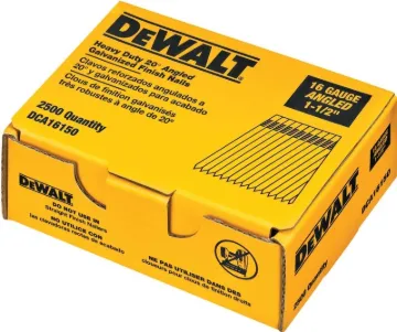 DeWALT DCA16150 Finish Nail, 1-1/2 in L, 16 Gauge, Steel, Galvanized, Brad Head, Smooth Shank