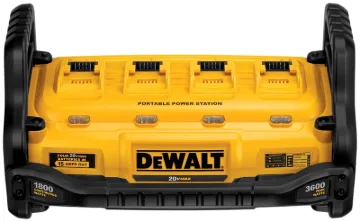 DeWALT DCB1800B Power Station and Simultaneous Battery Charge, 120 V Input, 4 Ah, 2 hr Charge, Batte