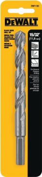 DeWALT DW1130 Jobber Drill Bit, 15/32 in Dia, 5-7/8 in OAL, Parabolic Flute, 15/32 in Dia Shank, Rou