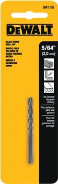 DeWALT DW1105 Jobber Drill Bit, 5/64 in Dia, 2 in OAL, Parabolic Flute, 5/64 in Dia Shank, Round Sha