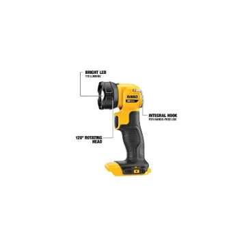 DeWALT DCL040 Rechargeable Flashlight, Lithium-Ion Battery, LED Lamp, 110 Lumens, 11 to 25 hr Run Ti