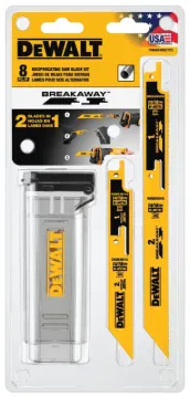 DeWALT BREAKAWAY DWABK48SETCS Reciprocating Saw Blade Set, 8-Piece, Bi-Metal