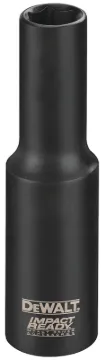 DeWALT IMPACT READY DW22942 Impact Socket, 1 in Socket, 1/2 in Drive, Square Drive, 6-Point, Steel,