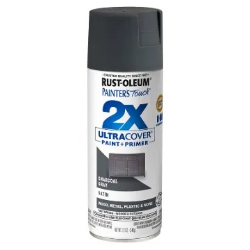 2X ULTRA COVER 342061 Acrylic Spray Paint, Satin, Charcoal Gray, 12 oz, Can