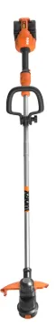 WORX Power Share WG183 Cordless String Trimmer, 2 Ah, 40 V Battery, 0.065 in Dia Line, Adjustable Au