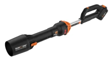 WORX WG543 Leafjet Cordless Leaf Blower, 4 Ah, 20 V Battery, 2-Speed, 410 cfm Air, Black/Orange