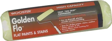 WOOSTER RR661-9 Paint Roller Cover, 1/2 in Thick Nap, 9 in L, Fabric Cover, Yellow