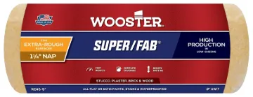 WOOSTER R243-9 Paint Roller Cover, 1-1/4 in Thick Nap, 9 in L, Knit Fabric Cover, Golden Yellow