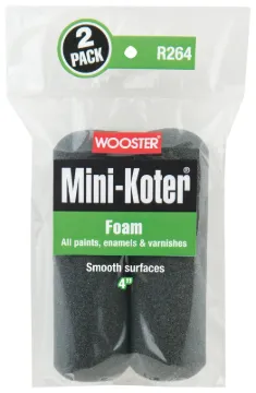 WOOSTER Mini-Koter R264-4 Mini Roller, 4 in L, Foam Cover