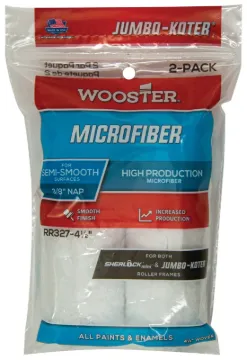 WOOSTER RR327-4 1/2 Paint Roller Cover, 3/8 in Thick Nap, 4-1/2 in L, Microfiber Cover