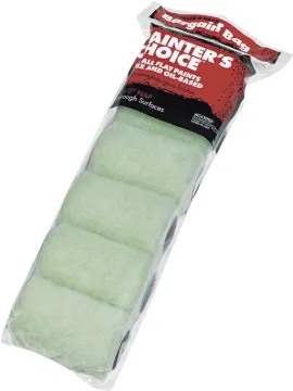 WOOSTER R271-4 Trim Roller Cover, 1/2 in Thick Nap, 4 in L, Fabric Cover, Mint Green