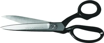 Crescent Wiss W20 Industrial Scissor, 10-3/4 in OAL, 4-3/4 in L Cut, Nickel Blade, Bent Handle, Blac